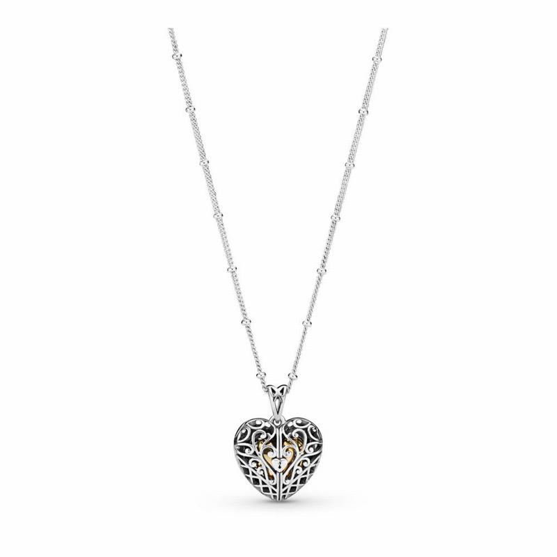 Pandora Gate Of Love Necklace Ireland - Pandora Shine/Sterling Silver/Silicone - 250197NWS